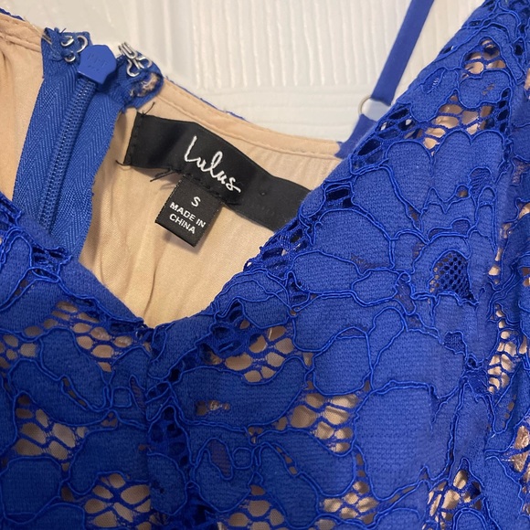 Lulus Royal Blue Lace Midi Dress Size S excellent condition, worn once - Picture 5 of 8